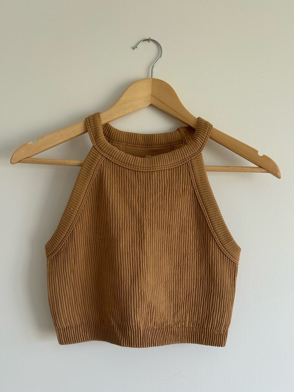 Aerie Halter Top Sports Crop Light Brown Size M